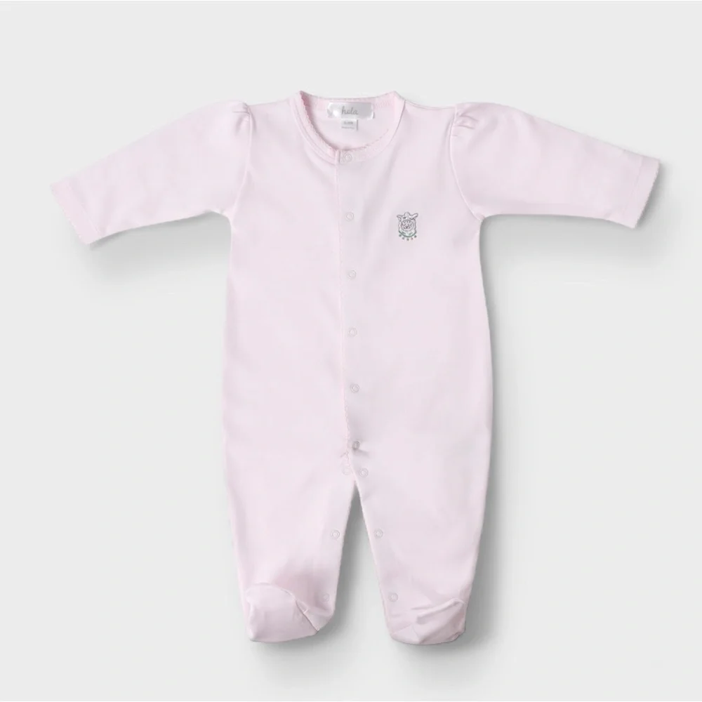 Baby Girls Footie Pima Cotton Footed Sleeper Pajama Playsuit Pink Hola Baby